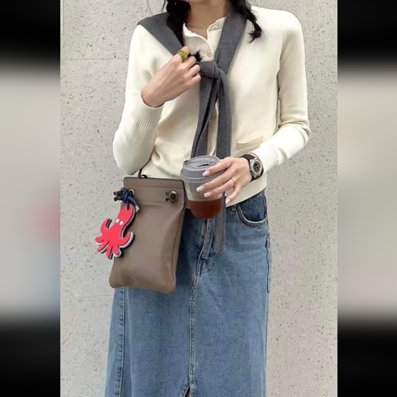 EUC Hermes Aline Crossbody Bag In Etoupe Swift Leather - Picture 3 of 16